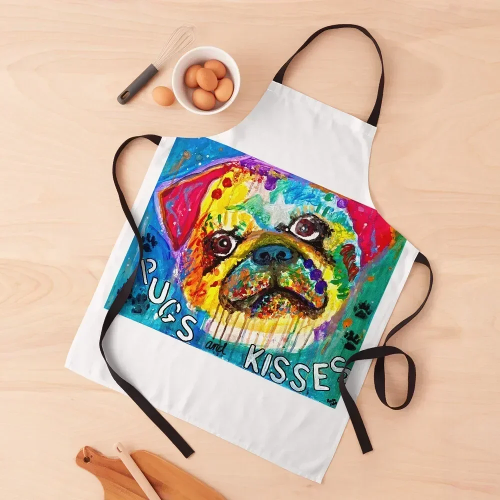 

Pugs and Kisses Apron Costume Waiter Kitchens For Men Apron