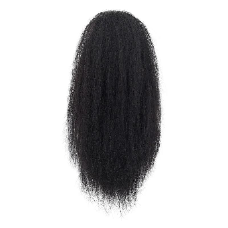 여성용 리얼 헤어 가발 푹신한 드로우 스트링 스트레이트 포니테일 자연스럽게 기질을 풍기고 높은 포니테일 탄력 헤어 네트