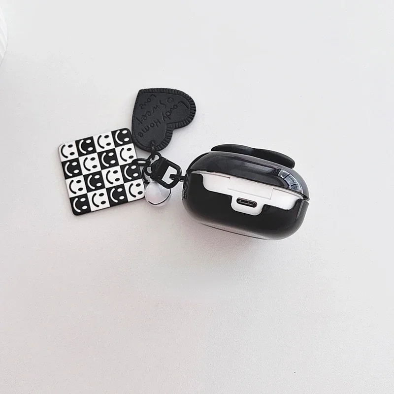 أسود القلب واقية الحال بالنسبة لسامسونج غالاكسي براعم 2 لايف تي بي يو سماعة الحال بالنسبة لبراعم غالاكسي لايف/براعم 2 برو غطاء حماية