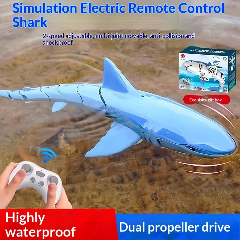 

Радиоуправляемая игрушка «Белая акула» 2025: Новинка, электрическая, с распылением воды, имитация подводного плавания, для мальчиков, для бассейна, ванной, подарок на день рождения