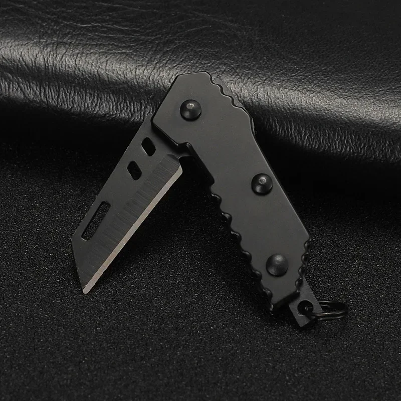 Outdoor Stainless Steel Folding Knife, Camping Self-Defense, Keychain, High Hardness Self-Defense Utility Knife