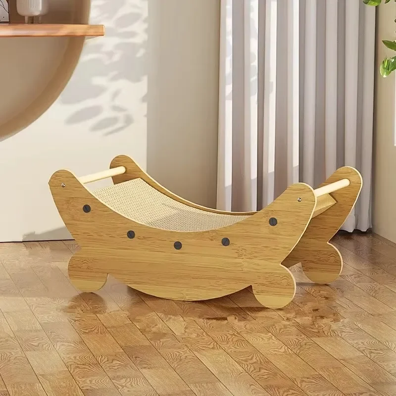 Competitive and Eco-friendly Curved Moon Rocking Pet Toys Cat Scratcher