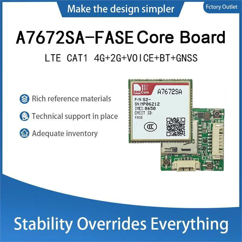 SIMcom A7672sa-FASE CAT1 Core Board, поддержка данных + GNSS + voice