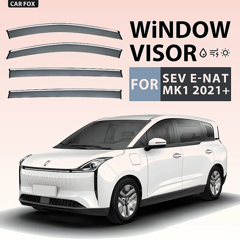 

4Pcs Car Window Visor for SEV E-NAT 2021+ Rain Sun Shade Awning Windshield Side Auto Accessories