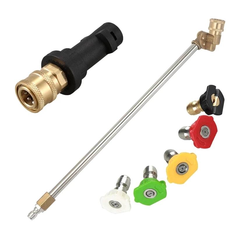 High Pressure Cleaning Extension Rod Set with 5 Nozzles Pressure Washer Adapter for Garden Yard Car Wash Drop shipping