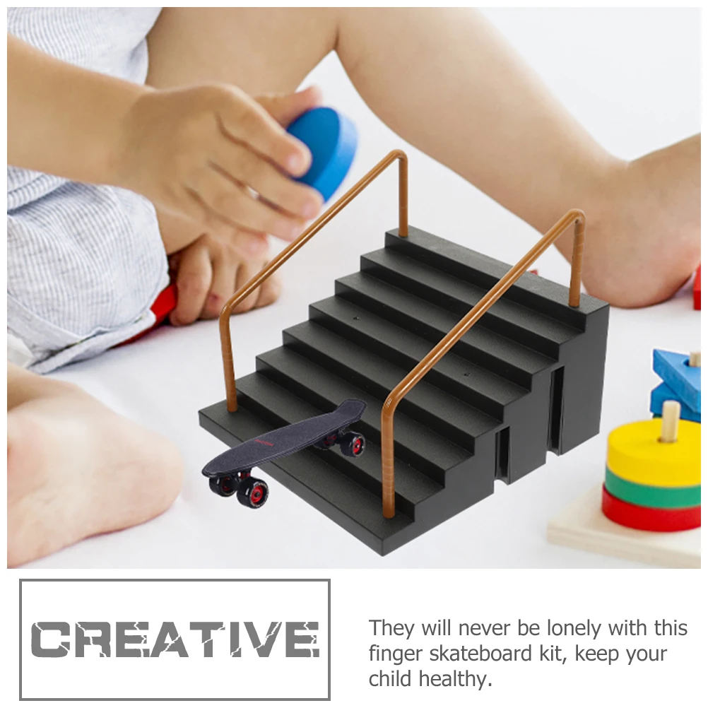 2개입 핑거 스케이트보드 램프 키트 플라스틱 부품 어린이용 핑거보드 파크 장애물 훈련 미니 스케이트보드 파크 액세서리