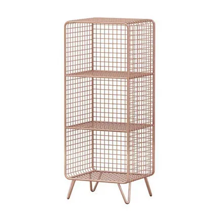 Storage libreria scaffale home furniture Modern Bookshelf Iron Grid Book Shelf Gold Storage Shelf Floor Multilayer Bedroom Bed