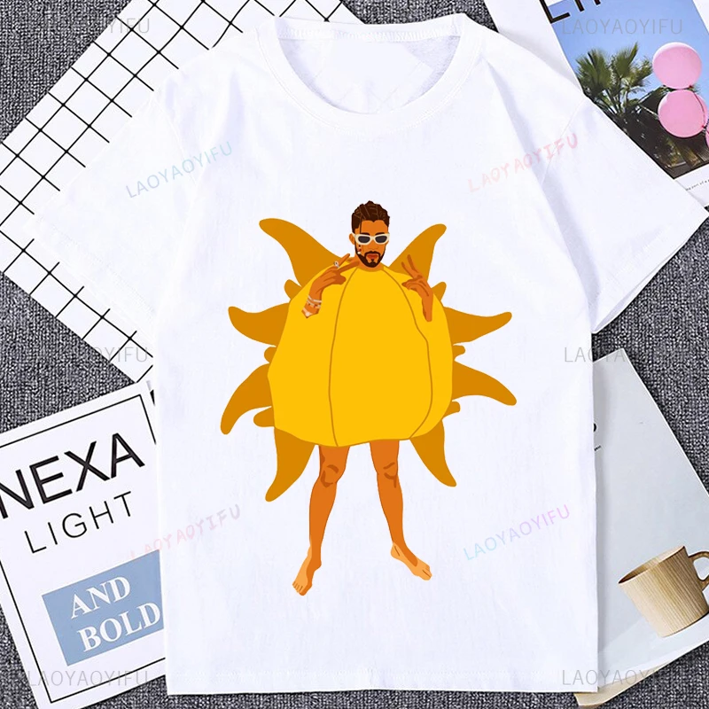 Music Album Bad Bunny Graphic Cute Printed Tshirt Casual Fashion Loose Harajuku Man T Shirt Summer Style Soft Y2k Women T-shirt image 5