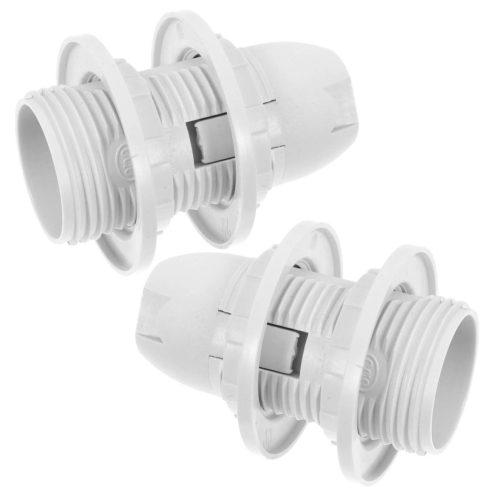 2Pcs E14 Full Thread Lamp Holder White Plastic Socket Screw Base for Table Floor Lamp Replacement Light Fixture Bulb Holder