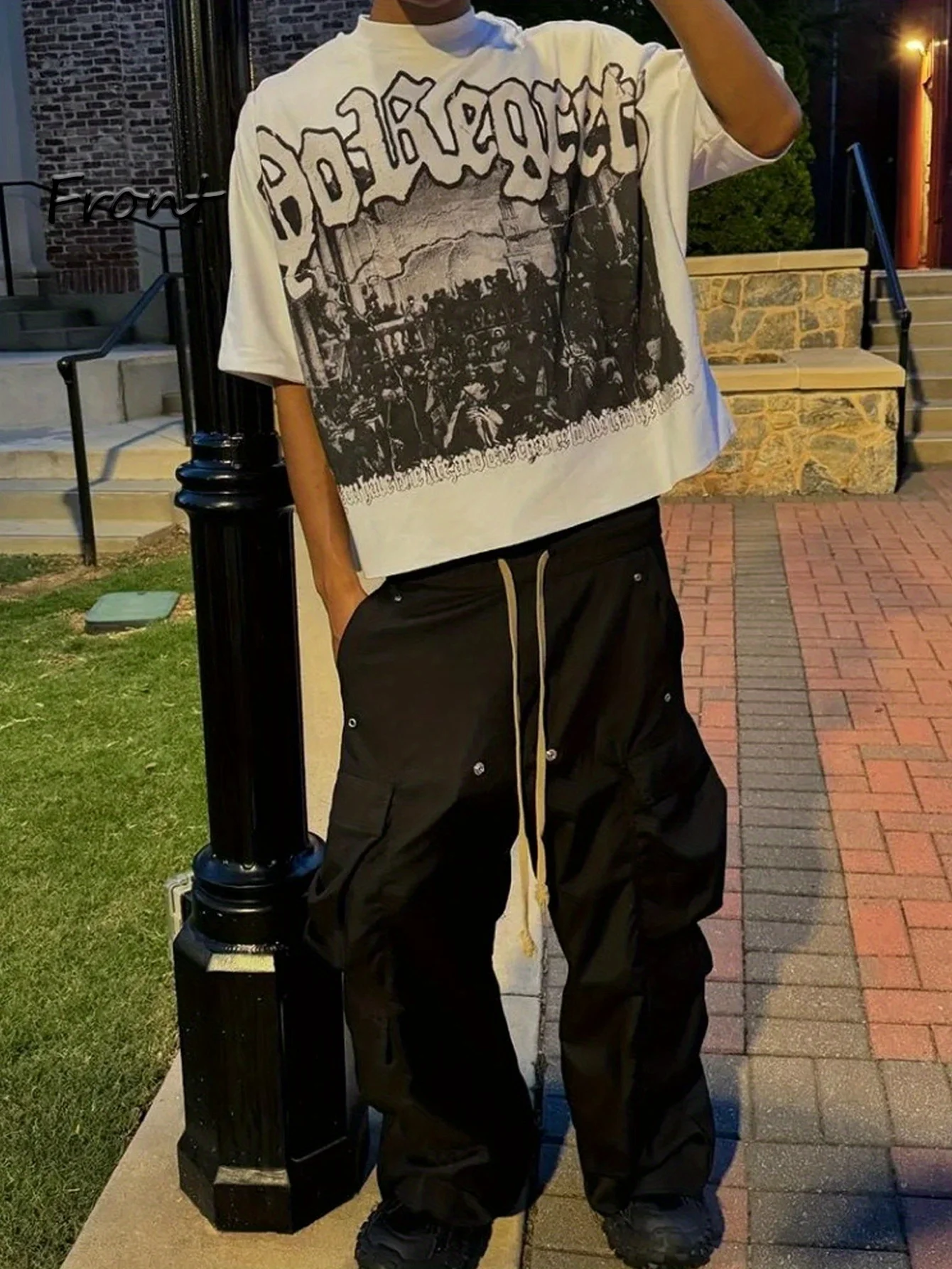 180g pure cotton T-shirt Y2K pattern printed 100% cotton soft and comfortable casual round neck men's and women's same T-shirt