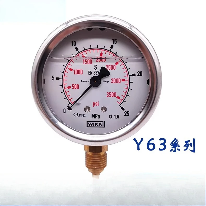 Pressure Gauge (for WIKA) EN837-1 Shockproof Hydraulic Pneumatic Oil Gauge 213.53 Old-Fashioned Popcorn Machine Pressure Gauge