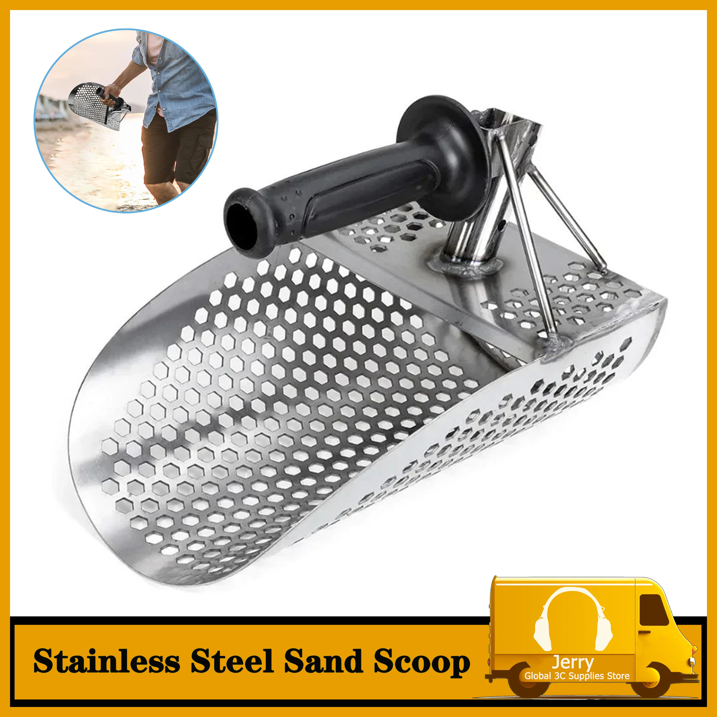 

Beach Sand Scoop Shovel Metal Detector Sand Scoops Treasure Detecting Stainless Steel Fast Sifting And Filtering Washing Tool