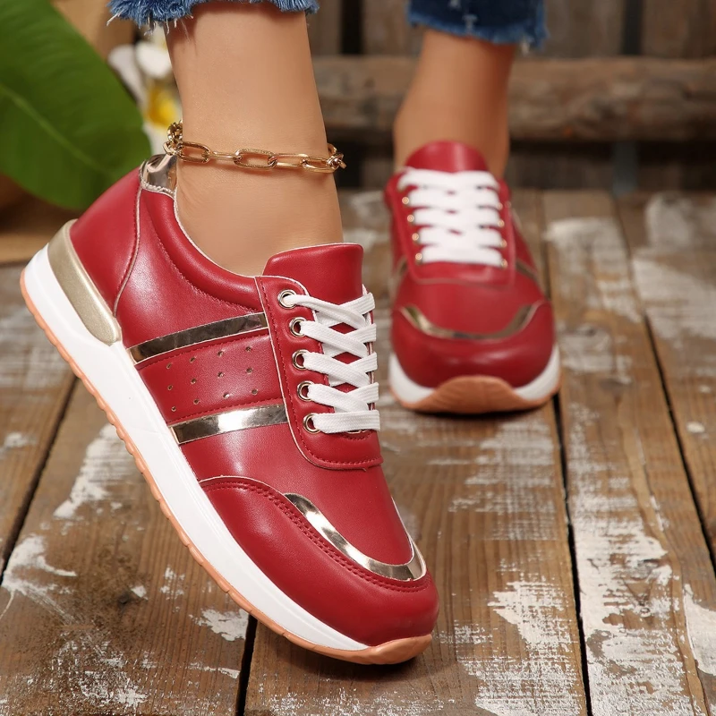 

Sports Shoes for Women Autumn Casual Shoes in Large Size Thick Sole Color Blocked Casual Fashionable Sneakers Zapatos De Mujer
