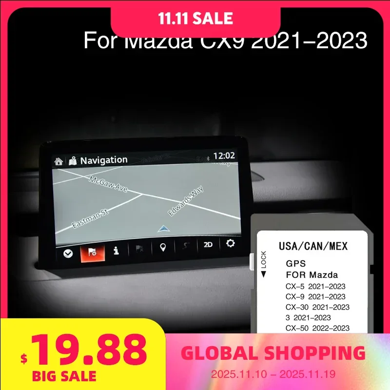 

Car SD Map Card for Mazda CX9 2021 2022 2023 Navigation Gps Sat NAV Fast Delivery Cover USA CAN MEX