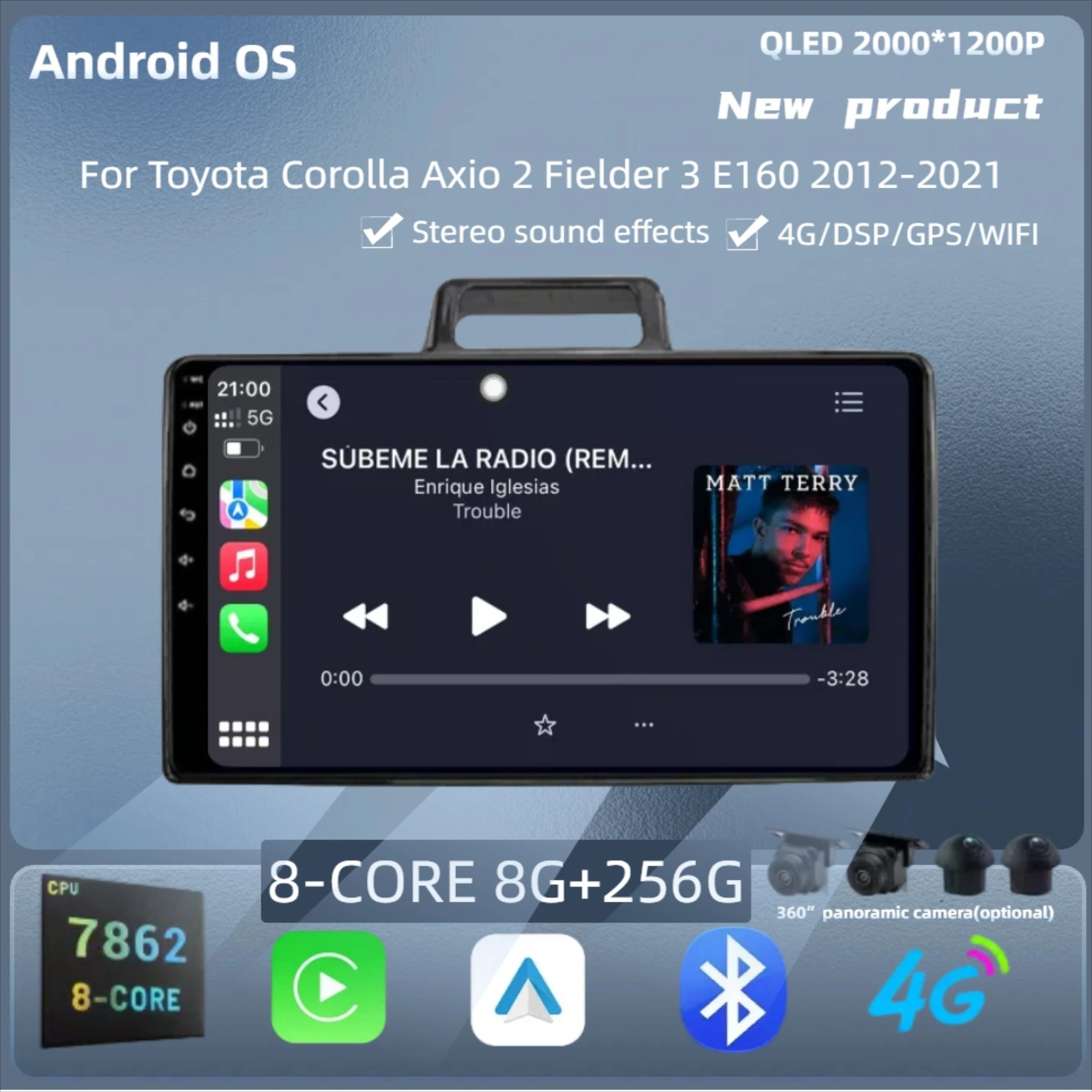 

For Toyota Corolla Axio 2 Fielder 3 E160 2012-2021 Car Radio Android 14 Navigation Multimedia