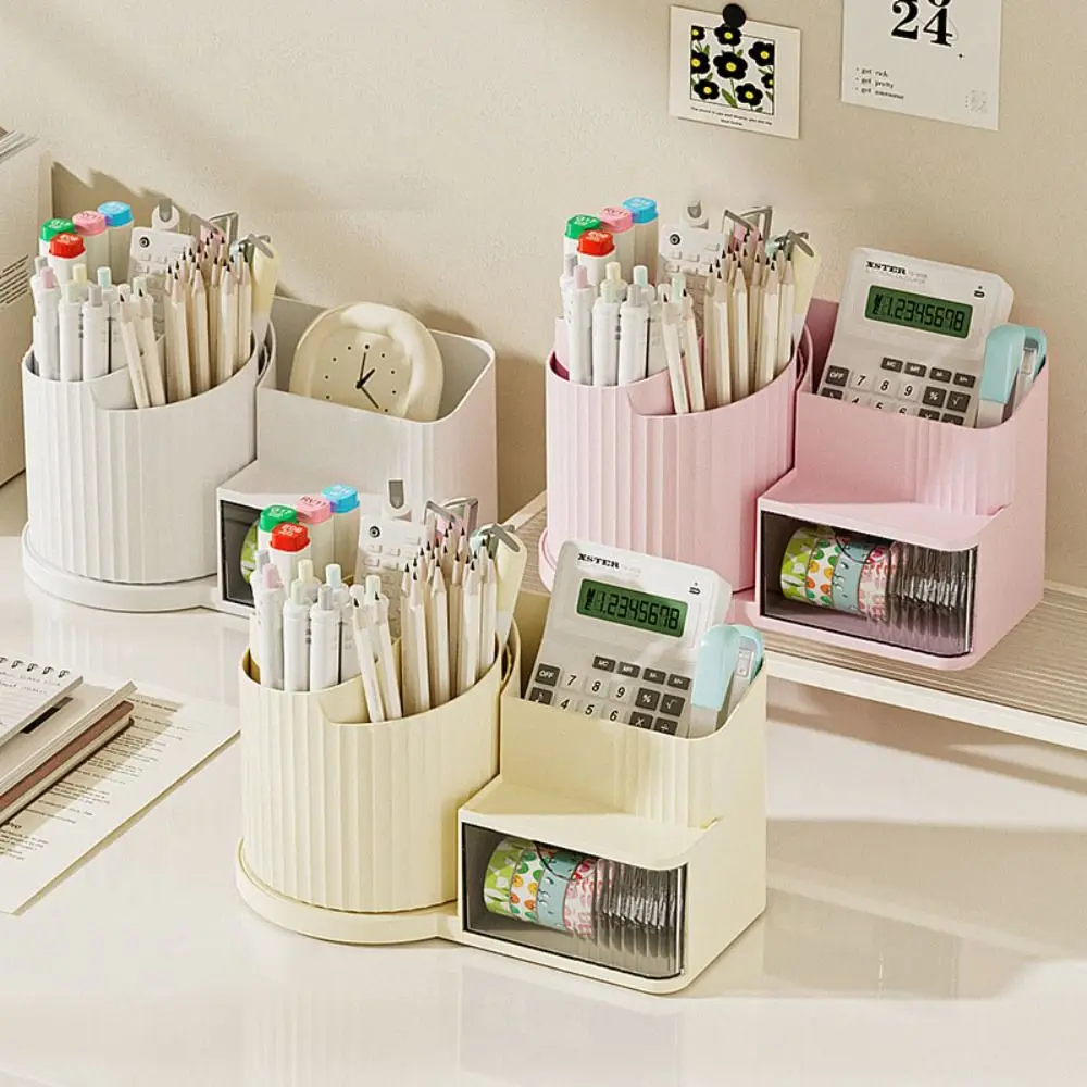 

Efficient Removable Rotating Pen Container Multi-function Classified Storage Pen Holder ABS Large Capacity Makeup Brush Box Home