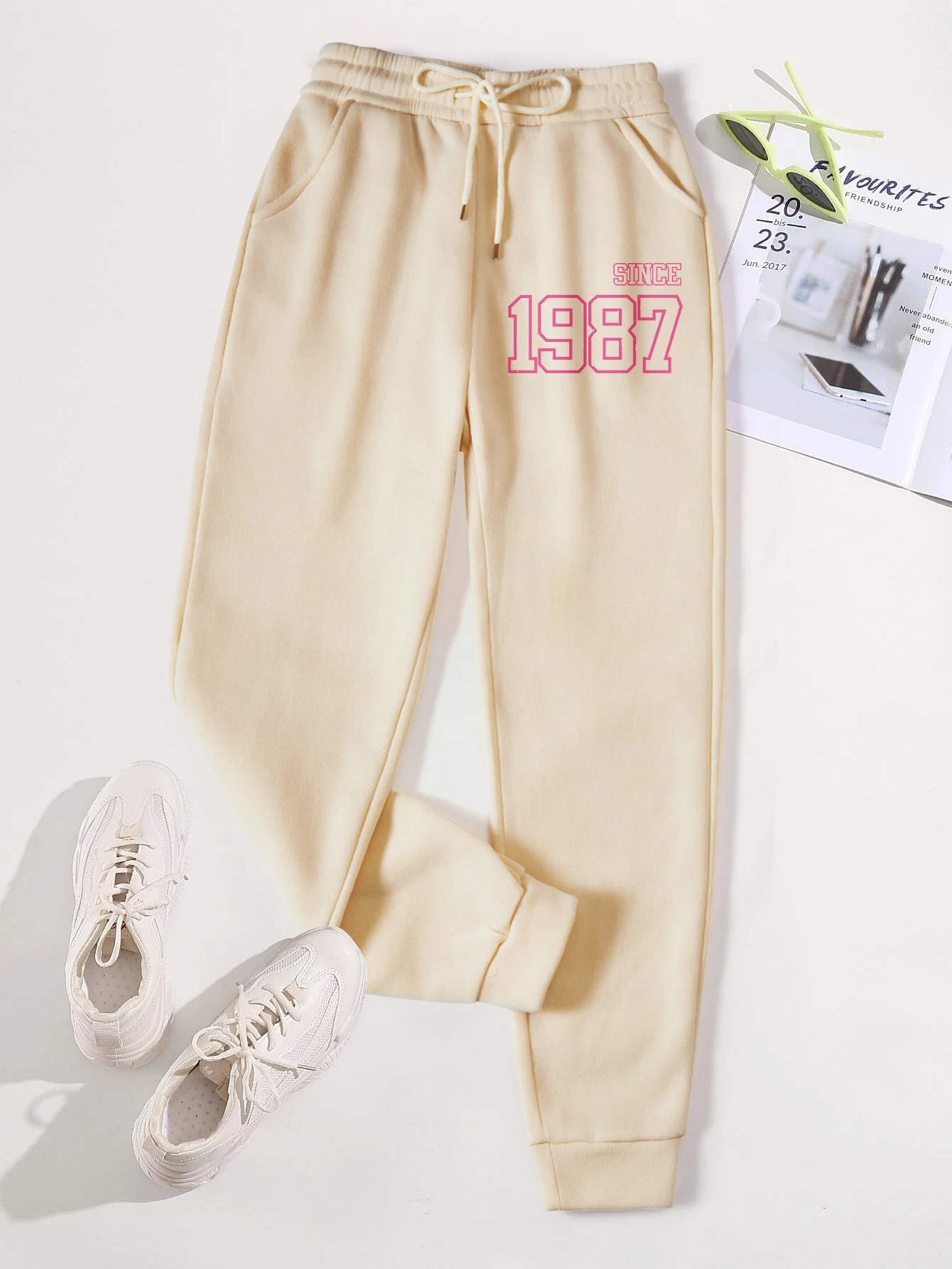 

Since 1987 Letter Pattern Trousers Autumn Fashion Pants Women Pocket Y2K Pants Trendy Street Joggers