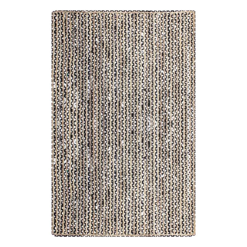 

Hand Braided Cotton Jute Area Rugs for Living Room Black Kilim Outdoor Patio Mat