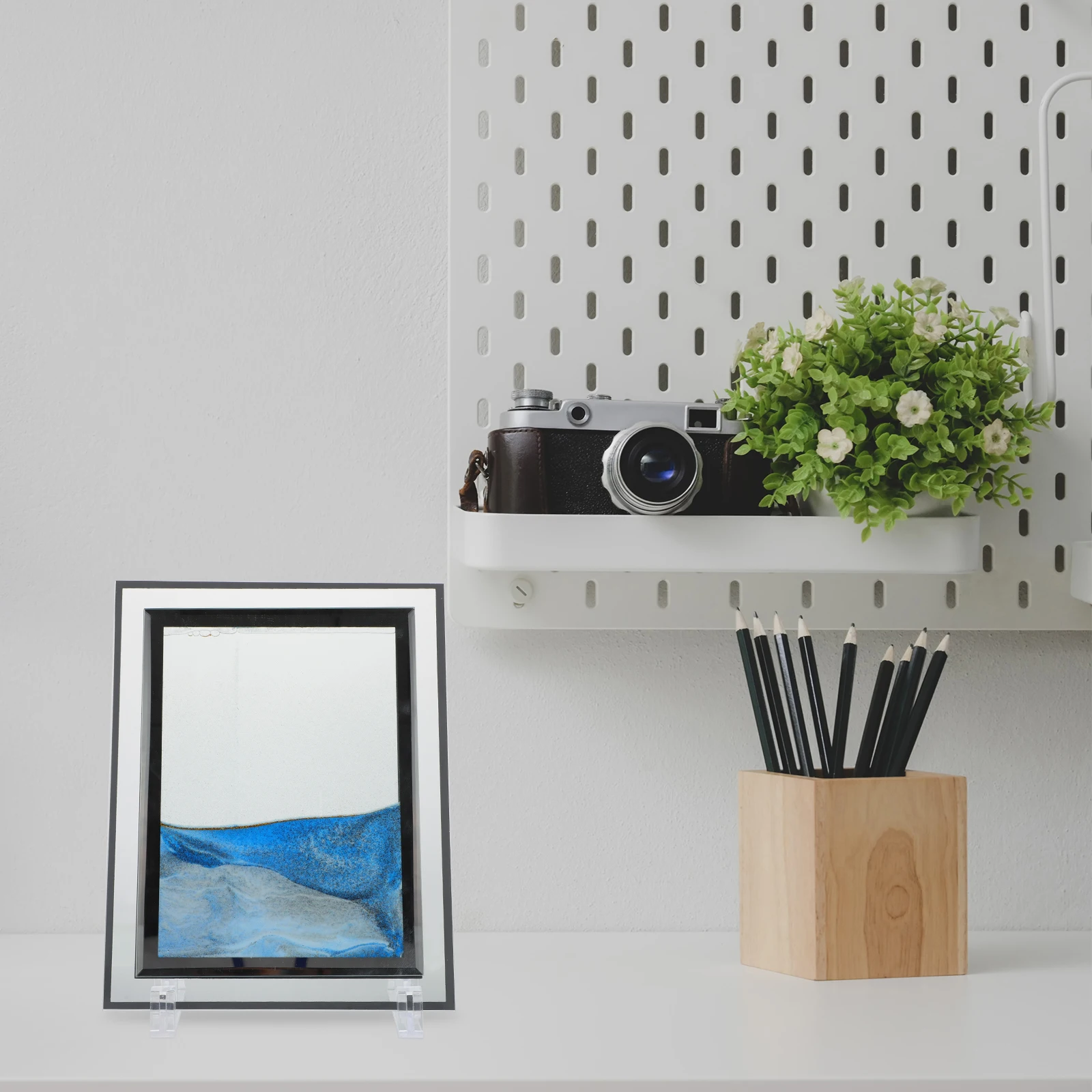 Quicksand Painting Ornaments Home Decor Decoration Desk Art Picture Glass Frame Moving Dynamic Abstract