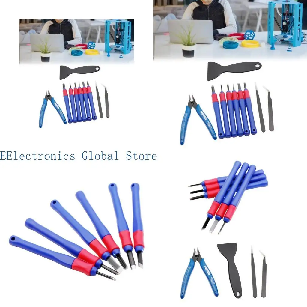 

462B 3D Printer Accessories Repair Tools Set 3D Prints Clean-up tool Kit with Chisel Tweezers Pliers 10PCS Set