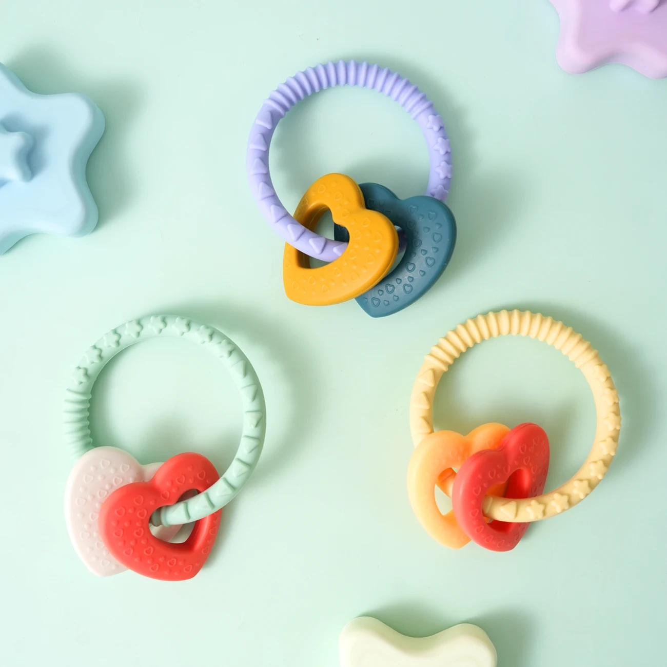 

Color Kids 1PCS Baby Silicone Teether Ring BPA Free Chewing Toy Cute Bracelet Newborn Teething Toys Baby Accessories