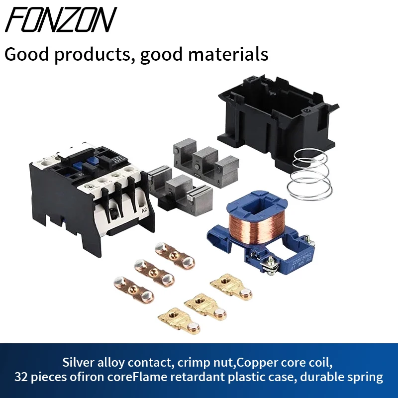CJX2 Electromagnetic AC contactor 3Phase rail-mounted motor controller contactor NC or NO24V/36V/110V/220V/380V 9A-32A