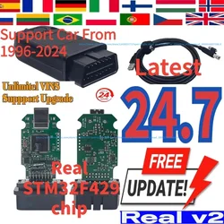 2024 Latest V24.7 Real Hex OBD2 V2 STM32F429 ARM Unlimited VINs Update Online Forvag hex/v2 OBD2 Car Diagnostic Scanner tools