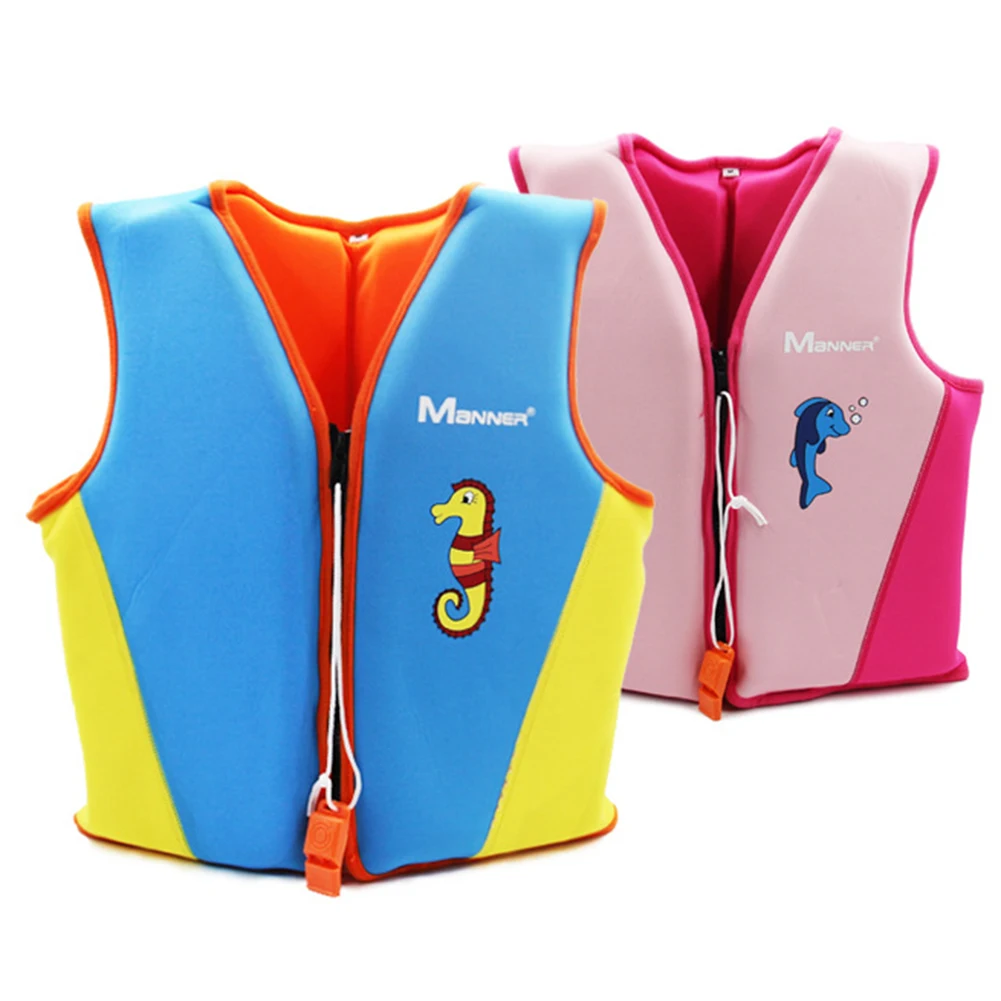 Children Buoyancy Survival Suit Inflatable Neoprene Water Sports Life Jacket Portable with Emergency Whistle Outdoor Accessories