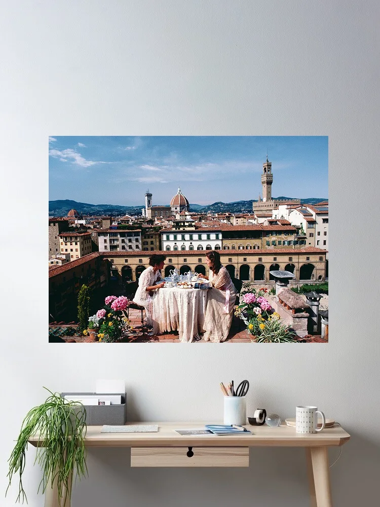 Slim Aarons 'Antonelli Sisters', Print Art Canvas Poster, Living Room, Home Wall Decor Picture