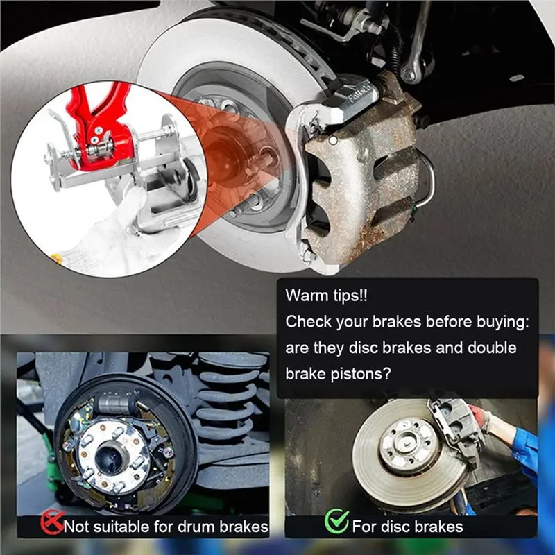 Metal Piston Disc Brake Caliper Tool Universal Compressor For Single/Dual/Four Piston Systems