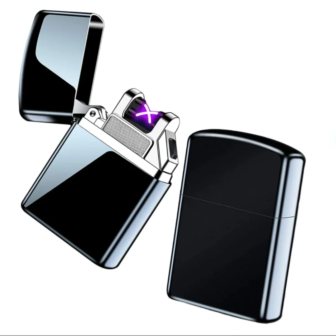 Mini Electronic Lighter Double Plasma Arc& coal oil  Lighters Rechargeable Windproof Portable USB Lighters  Wholesale