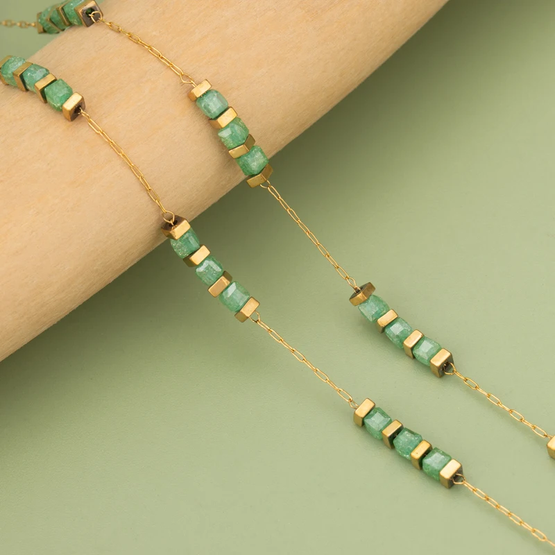 assoonas, C401, Kette, Edelstahl, Naturstein, nickelfrei, handgefertigt, Schmuckzubehör, DIY Armband Halskette, 1m/Stück – Detail 6