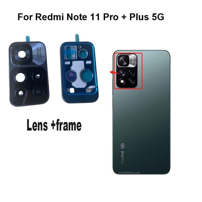 New For Xiaomi Redmi Note 11 11T 11S PRO + PLUS 4G 5G Back Camera Lens Rear Glass With Frame Cover Holder