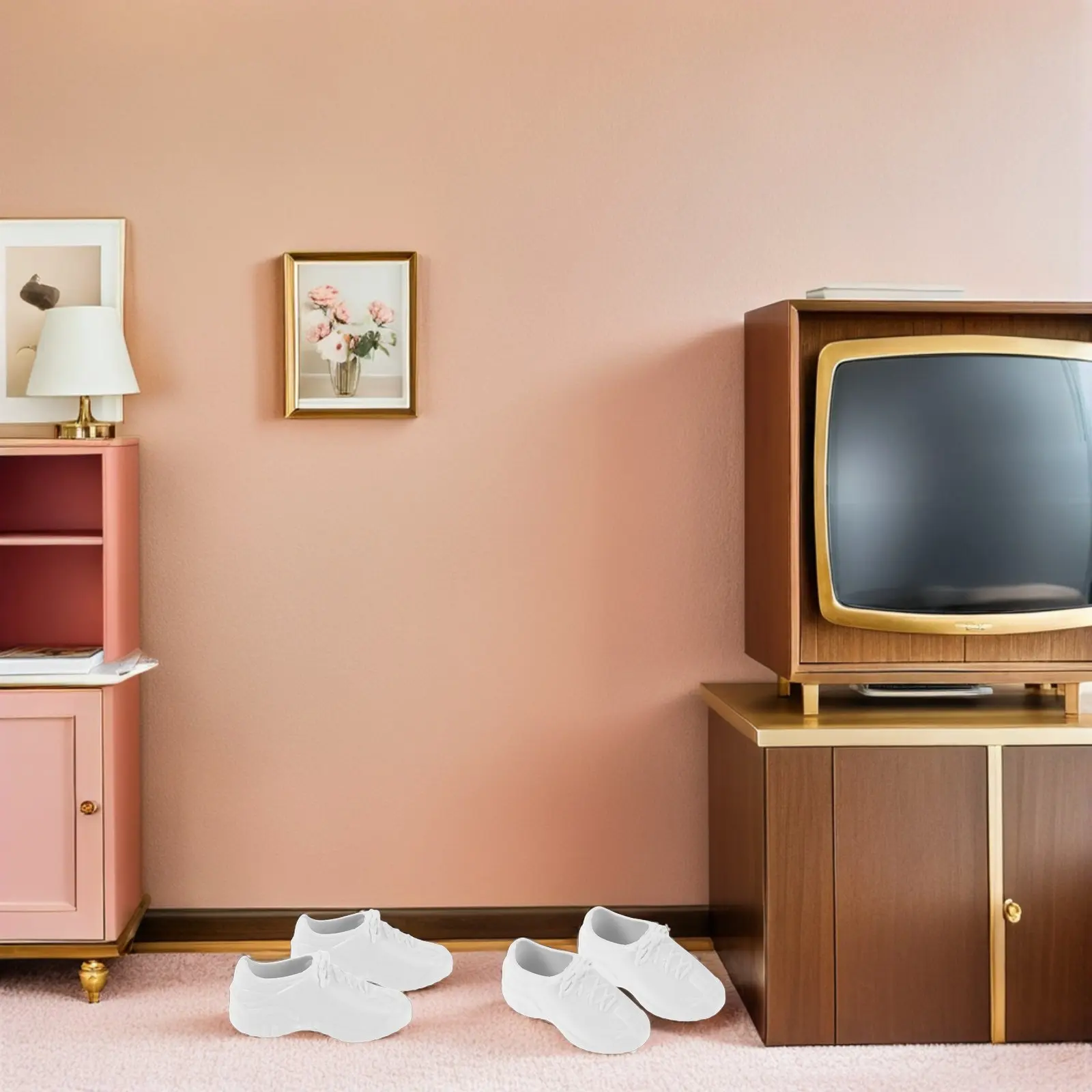 

Набор миниатюрных кроссовок для кукол 11 дюймов: реалистичные пластиковые туфли, легко чистятся, прочные, для кукольного домика, мини-ландшафта, ролевых игр