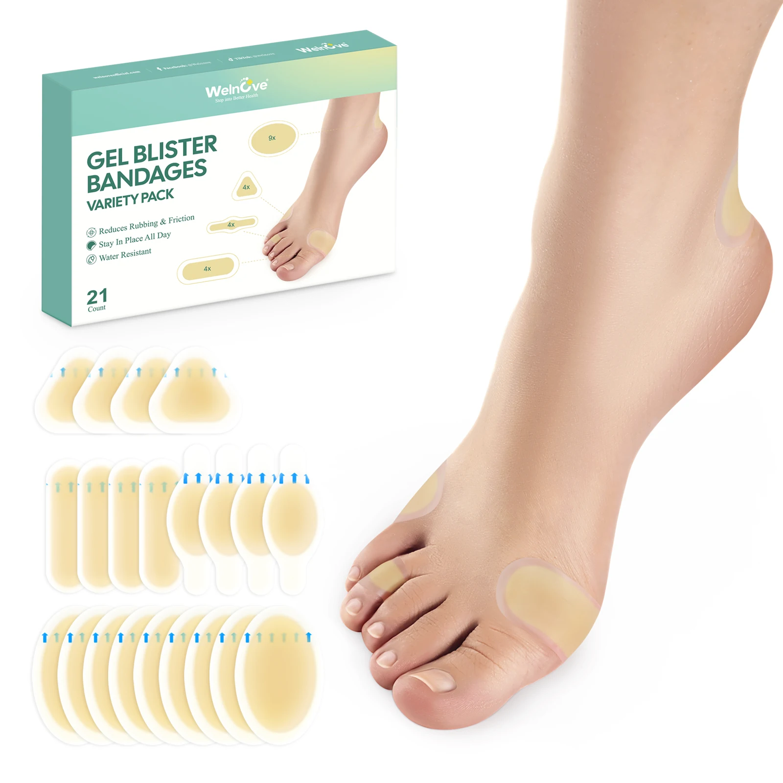 

10Pcs Sumifun Foot Blister Removal Patch Bunion Correct Pain Relief Care Plaster Anti-Abrasion Feet Corn Breathable Sticker