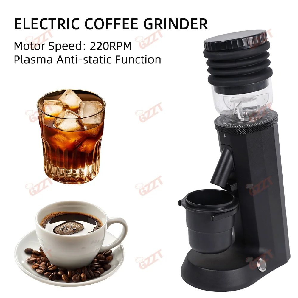 GZZT M48 Electric Coffee Grinder Plasma Anti-static Function 48MM Stainless Steel Cone Burr Espresso Grinder Coffee Miller