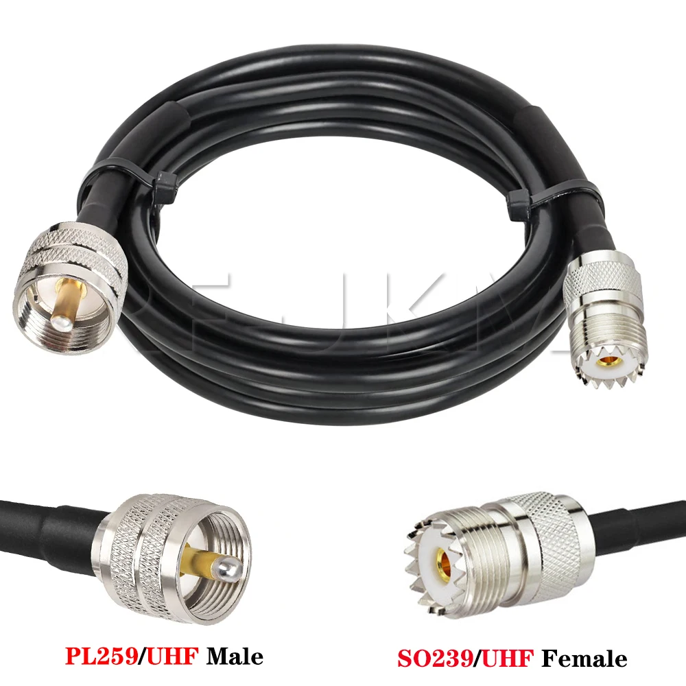 RG58 Cable N Male Plug to UHF PL259  Male to SO239 Female Plug Connector 50ohm Crimp RF Coaxial Jumper Pigtail Straight