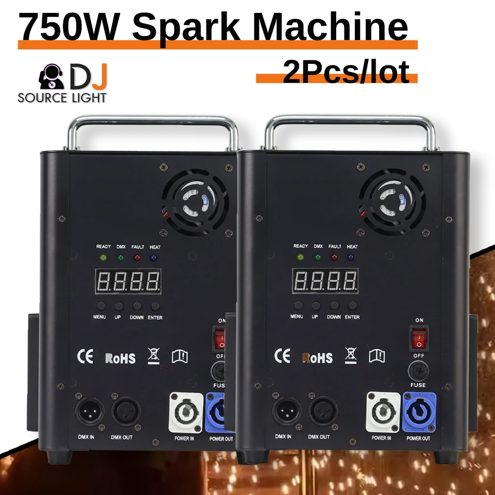 2Pcs NEW Mold 750W Cold Spark Firework Machine 750W 600W Sparker Machine Ti Powder Dmx Remote Control Fountain Sparkular Machine