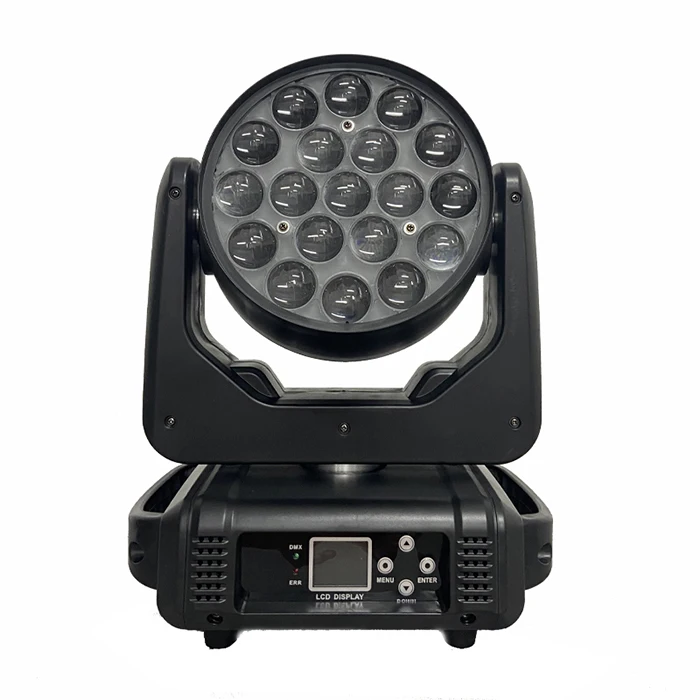 LED Moving Head Light 4-in-1 19x15W RGBW Zoom Lighting DXM ist geeignet für DJ Disco Bar Party Bühnenbeleuchtungsausrüstung. – Detail 3