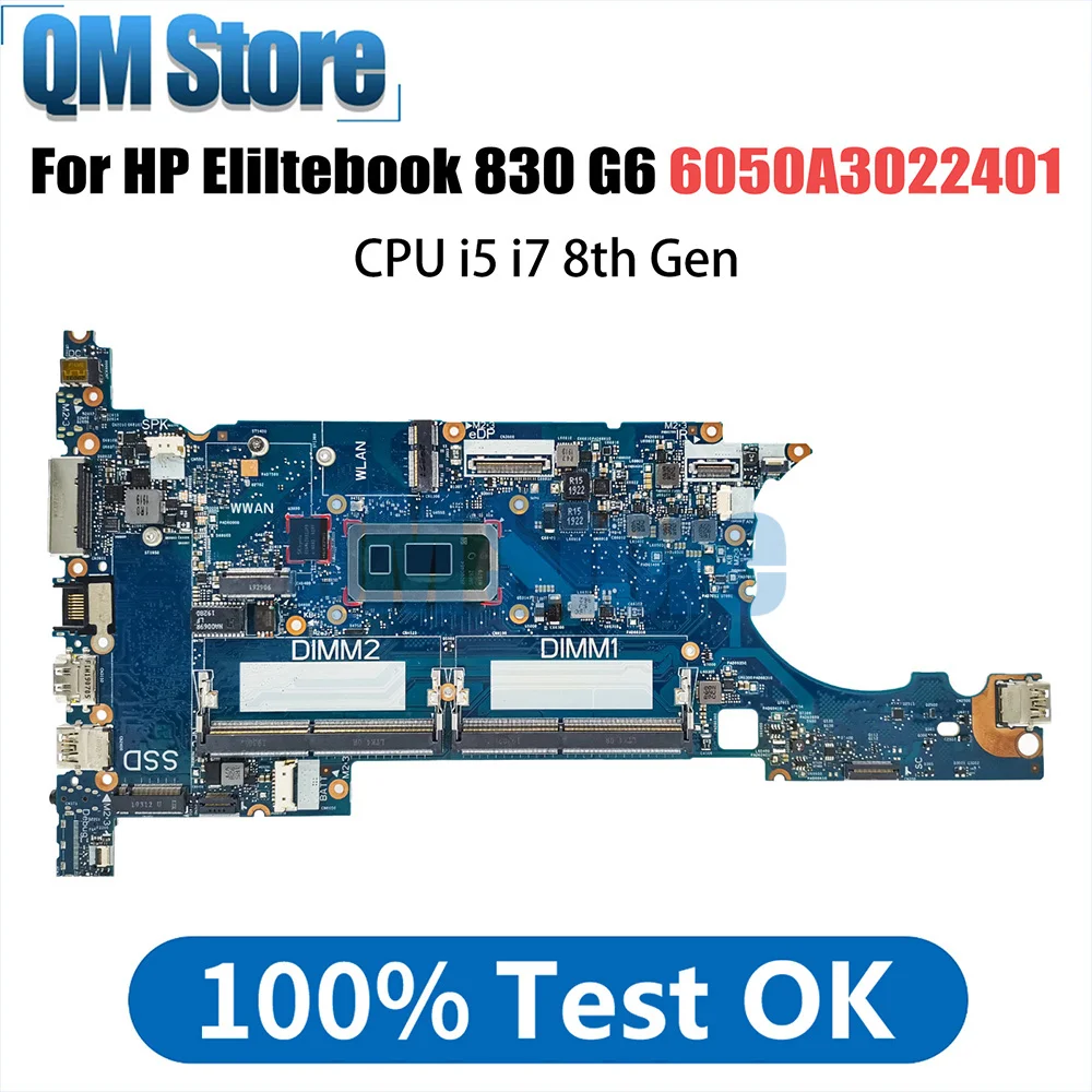 Laptop Motherboard For HP Eliltebook 830 G6 L60635-601 L60637-601 L60634-601 Computer Mainboard i5 i7 8th CPU 6050A3022401