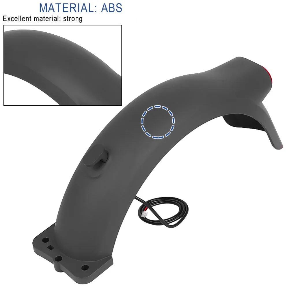 

Commuting Taillight Hook Black Rear Mudguard For Scooter Mudguard ABS Plastic Construction Anti-aging Material