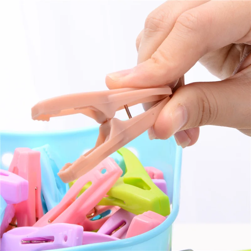 30Pcs Plastic Clothes Pegs Laundry Clothespin Clothes Pins Storage Organizer Quilt Towel Clips Spring With Basket Cabides Hanger