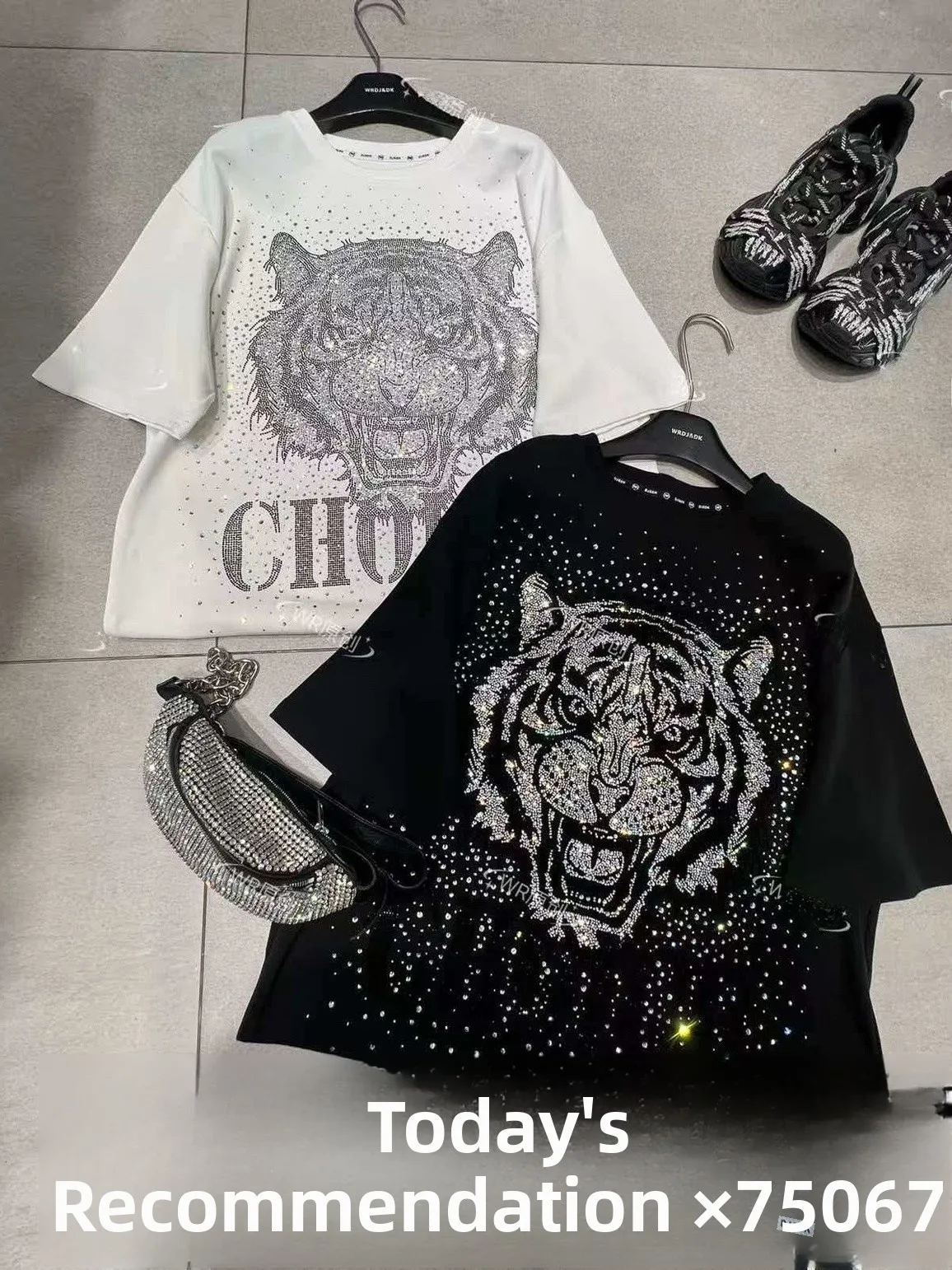 

Fashionable Heavy-Duty Tiger Head Short-Sleeve T-Shirt Loose Fit Mid-Length Unisex Summer New Arrival Cotton round Neck Tee