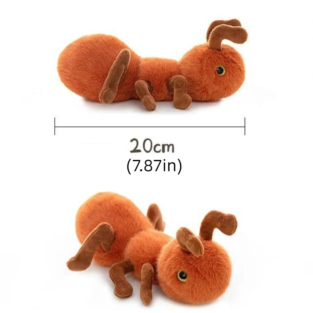 Juguetes de peluche de hormiga Lilttle de algodón PP, juguetes de peluche de animales realistas de 20cm, Animal relleno, muñeco de peluche de hormiga Kawaii, cumpleaños y Navidad