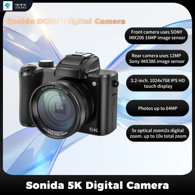 

SONIDA 5K DSLR Optical Zoom HD Video Camera 3.2-inch IPS HD Touchscreen Display Digital Camera