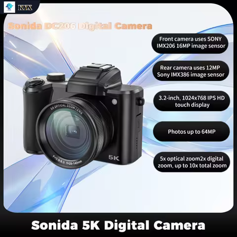 SONIDA 5K DSLR Optical Zoom HD Video Camera 3.2-inch IPS HD Touchscreen Display Digital Camera