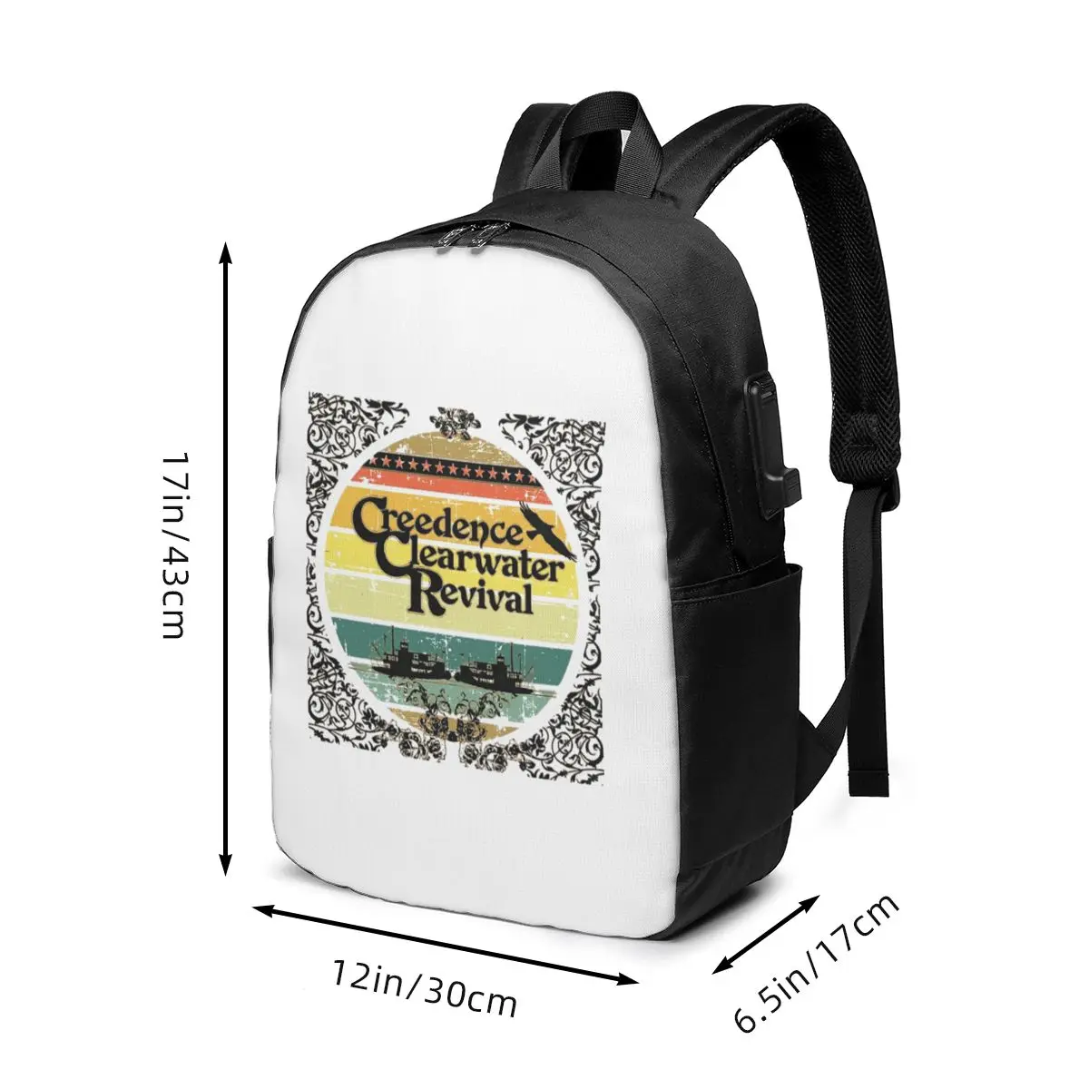Creedence Clearwater Revival Riverboats Backpack Travel Notebook Bag Computer College Student School Bag Laptop Shoulder Bags view 6