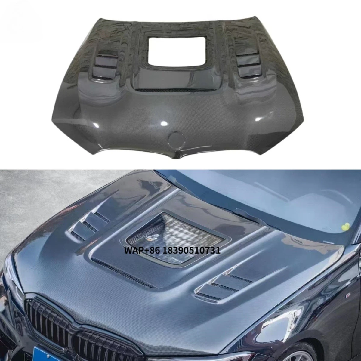 

Карбоновый капот CMST Style для BMW 3 серии G20 G21 M340i 2019-2025, прозрачная крышка двигателя, обвес