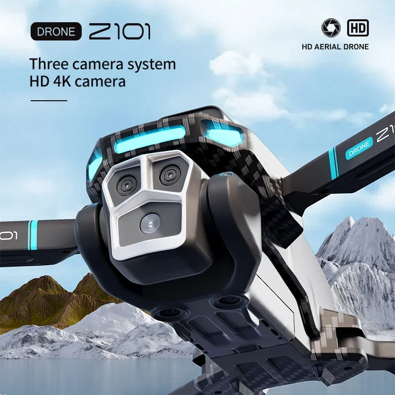2025 Z101 نظام تحديد المواقع بدون طيار 4K/8K 3-كاميرا HD التصوير الجوي فرش كوادكوبتر التدفق البصري تجنب العوائق الطائرات Rc الطائرة بدون طيار
