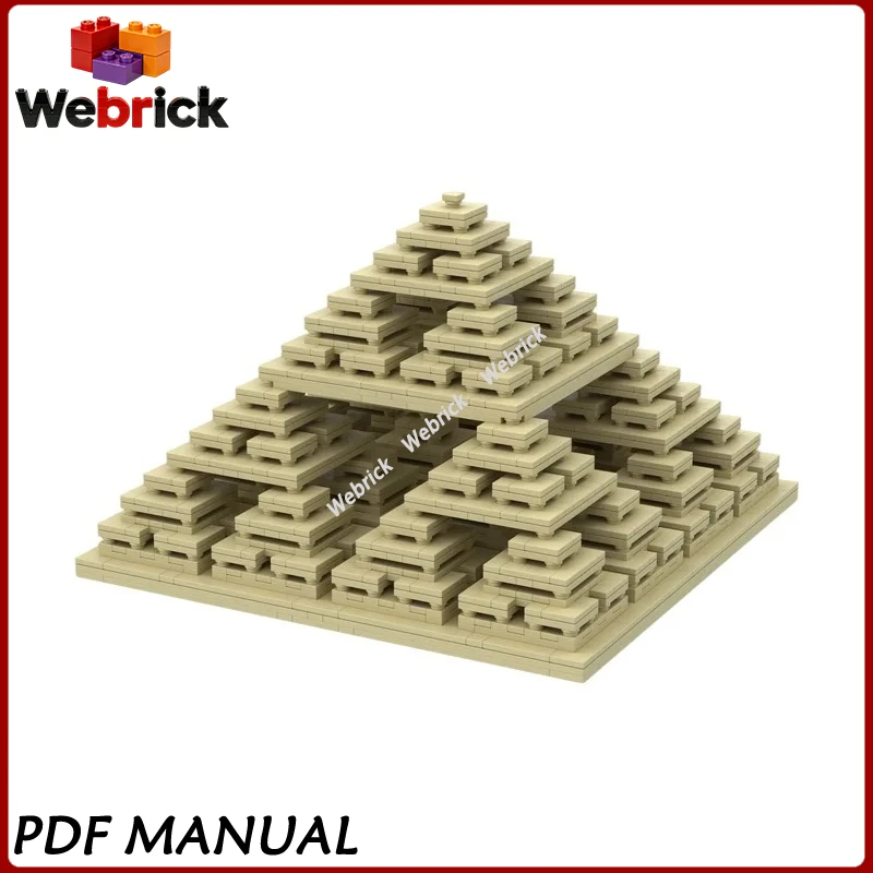 Sierpinski Pyramid MOC Blocks Multi-Layer Self-Similar Fractal Structure Small Particle Tabletop Ornament 3580PCS